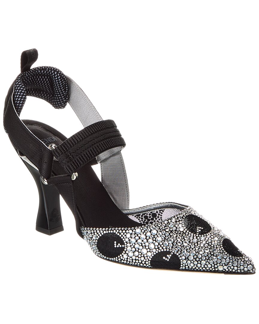 Fendi Colibri Rhinestone Mesh Pump