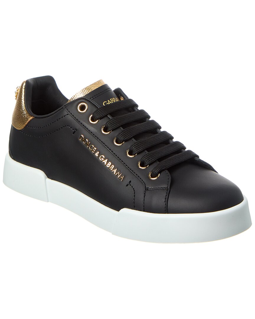 Dolce & Gabbana Portofino Lettering Leather Sneake