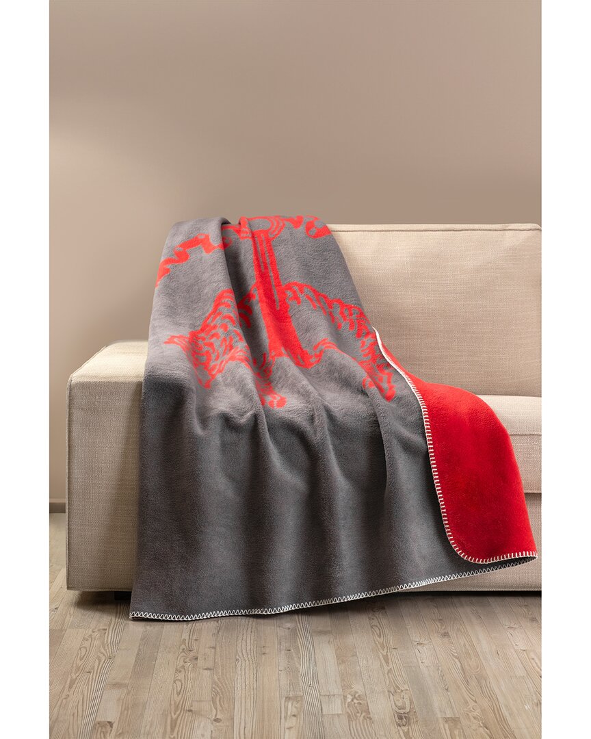 Brooks Brothers Double Faced Lamb Logo Luxury Cotton Throw