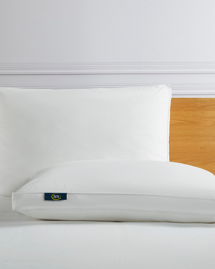 Serta Pack Of 2 Goose Feather & Goose Down Fiber Bed Pillows