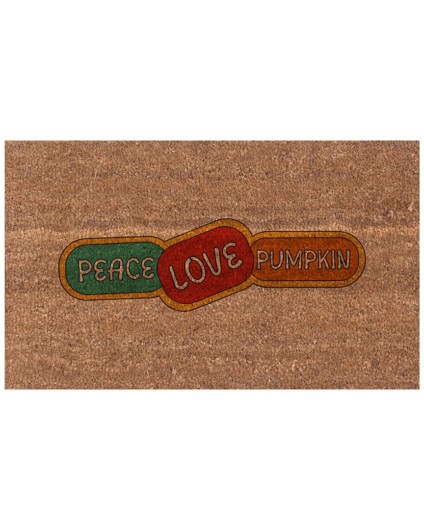 Coco Mats N More Peace Love Pumpkin Rug In Multicolor