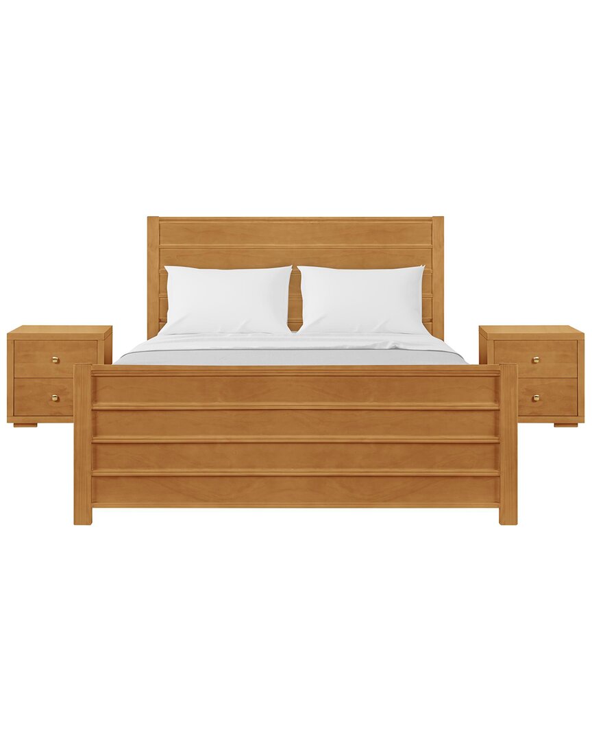 Camden Isle Caroline 3pc Platform Bed & Nightstands Set